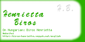 henrietta biros business card